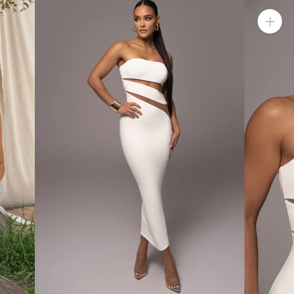 White see through midi dress size medium
